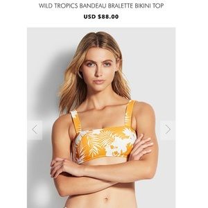 Seafolly Wild Tropics Bandeau Bralette Bikini Top US size 6